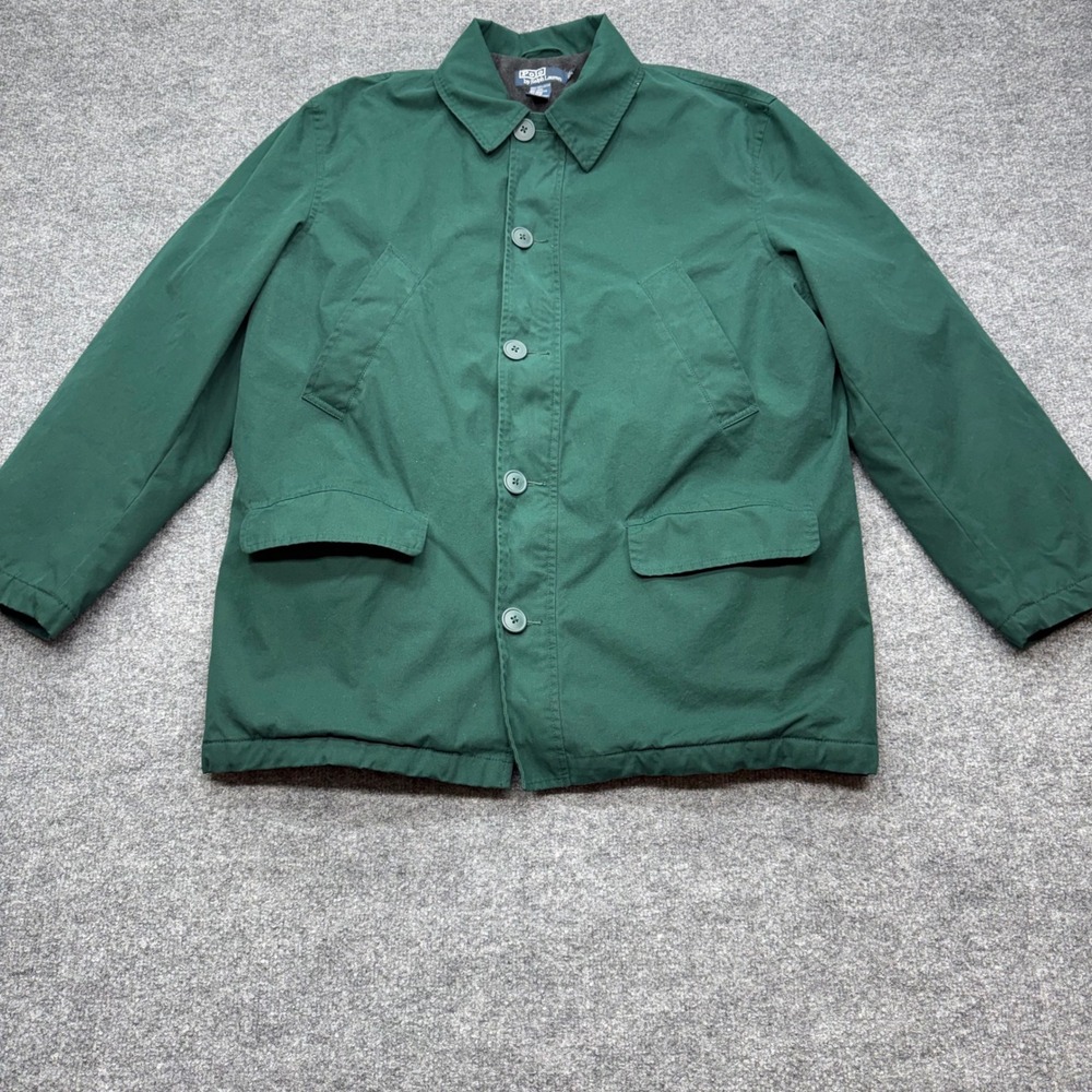Polo Ralph Lauren Mens Green Cotton Quilted Fleece Lined Field Jacket Large